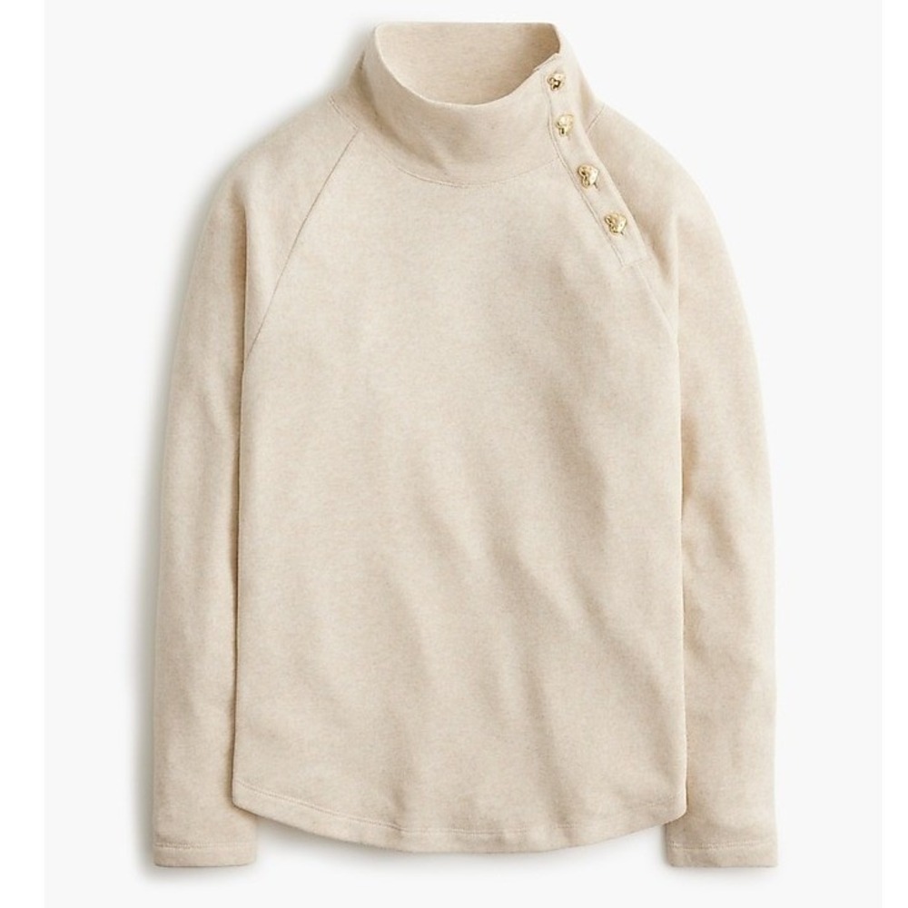 J.Crew Heart-Button‎ Mockneck Pullover Size Large NEW!